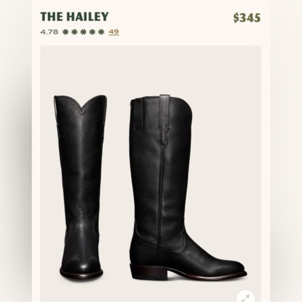 Tecovas Black Heeled Boots - The Hailey